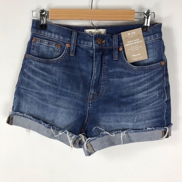 MADEWELL High-Rise Denim Shorts in Glenoaks Wash - Picture 4 of 9
